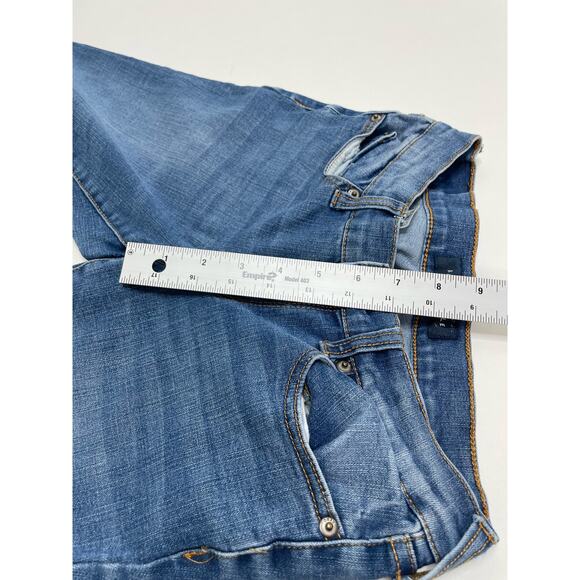 Aero Jeans Jegging Pants Medium Blue Wash Skinny Stretch Raw Hem Cropped 2 - Picture 9 of 11